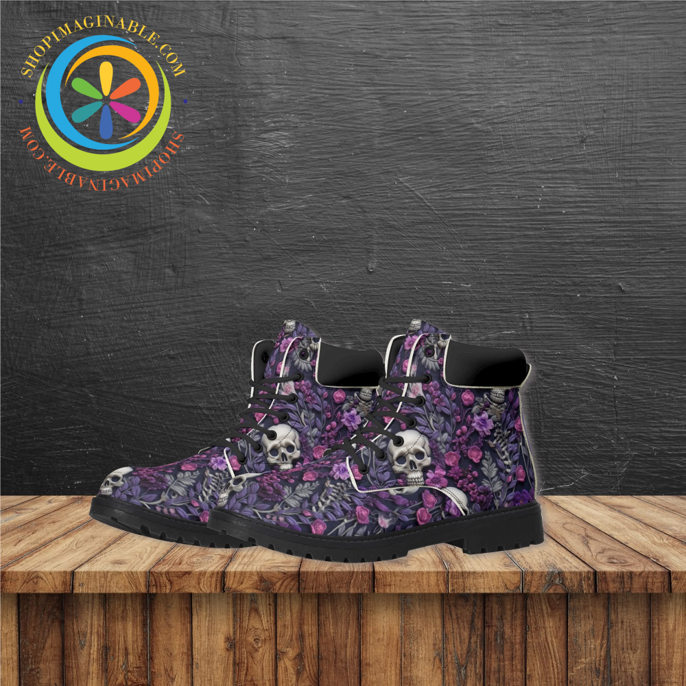 Flower Skull Bloom Ladies Boots