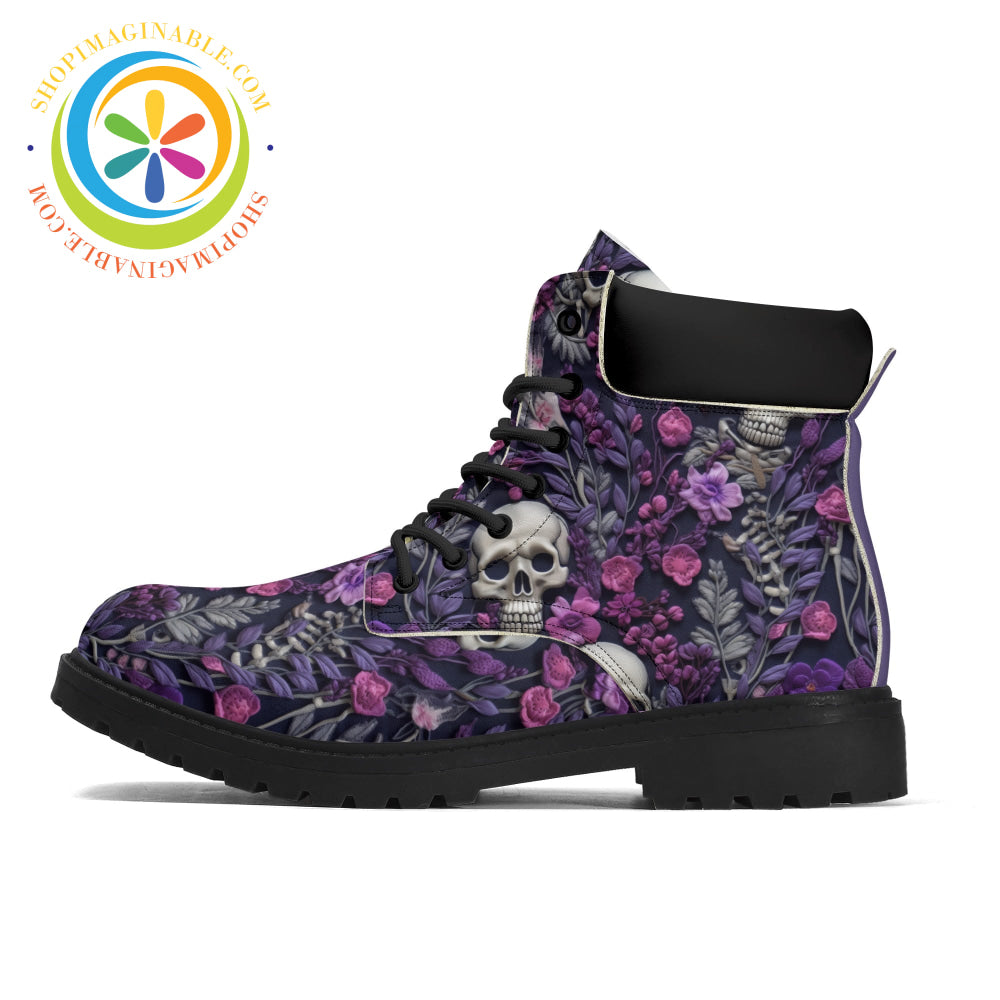 Flower Skull Bloom Ladies Boots