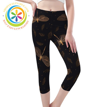 Fly Dragonfly Capris Leggings Yoga Pants