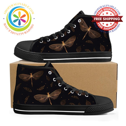 Fly Dragonfly Ladies High Top Canvas Shoes Black / Us11.5 (Eu43)