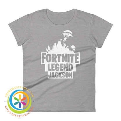 Fn Fort Legend Custom Gamer Tag Ladies T-Shirt Heather Grey / S T-Shirt
