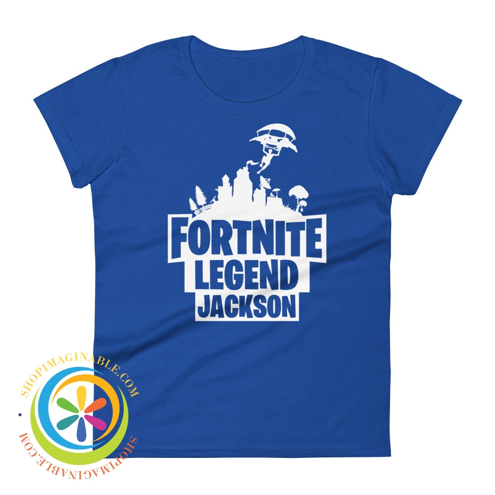 Fn Fort Legend Custom Gamer Tag Ladies T-Shirt Royal Blue / S T-Shirt