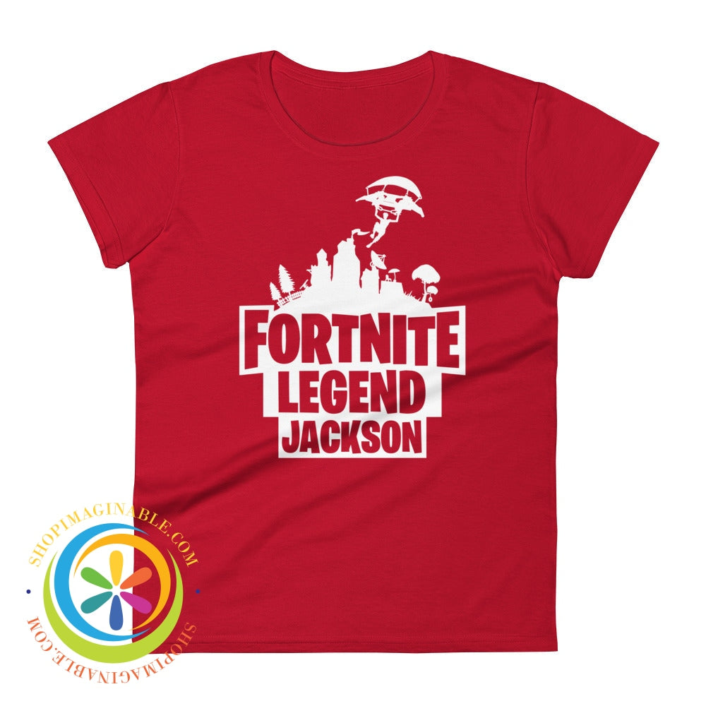 Fn Fort Legend Custom Gamer Tag Ladies T-Shirt True Red / S T-Shirt