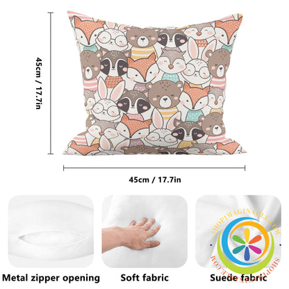 Forest Friends Pillow Cover