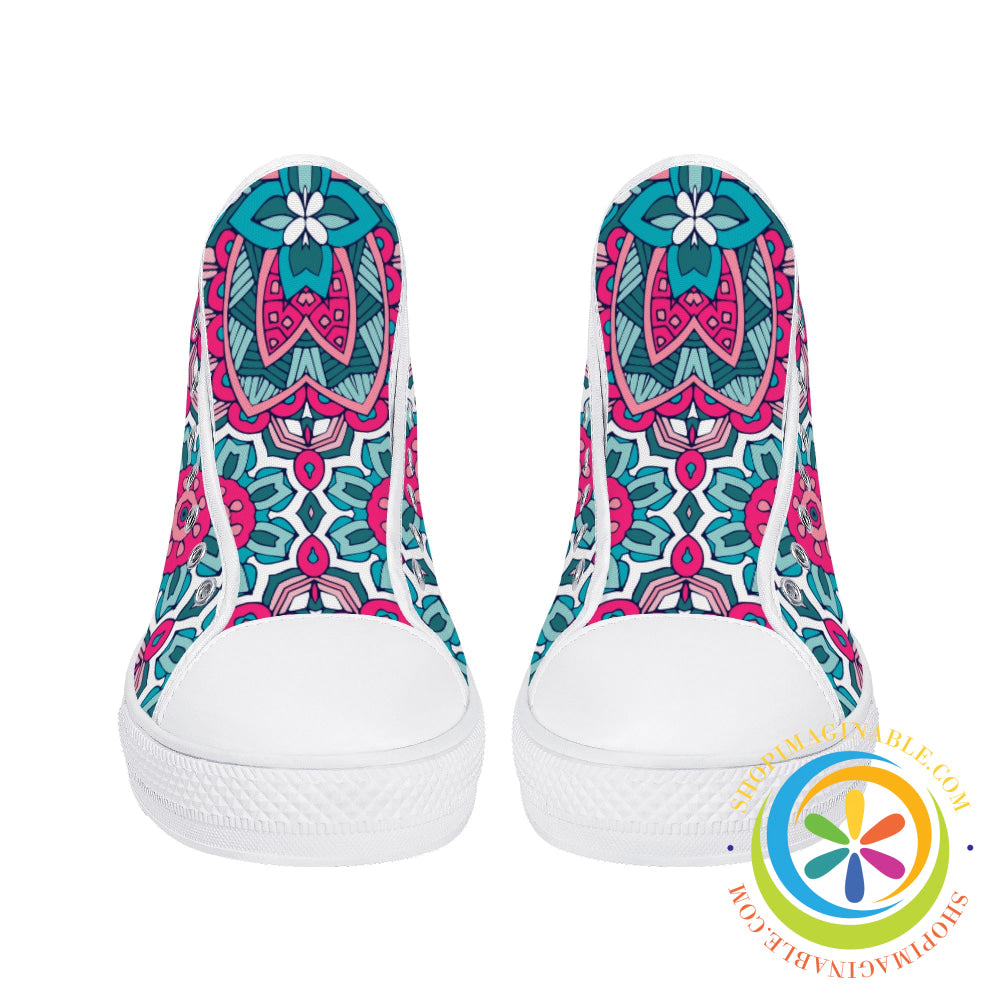 Fun Creative Abstract Ladies High Top Canvas Shoes