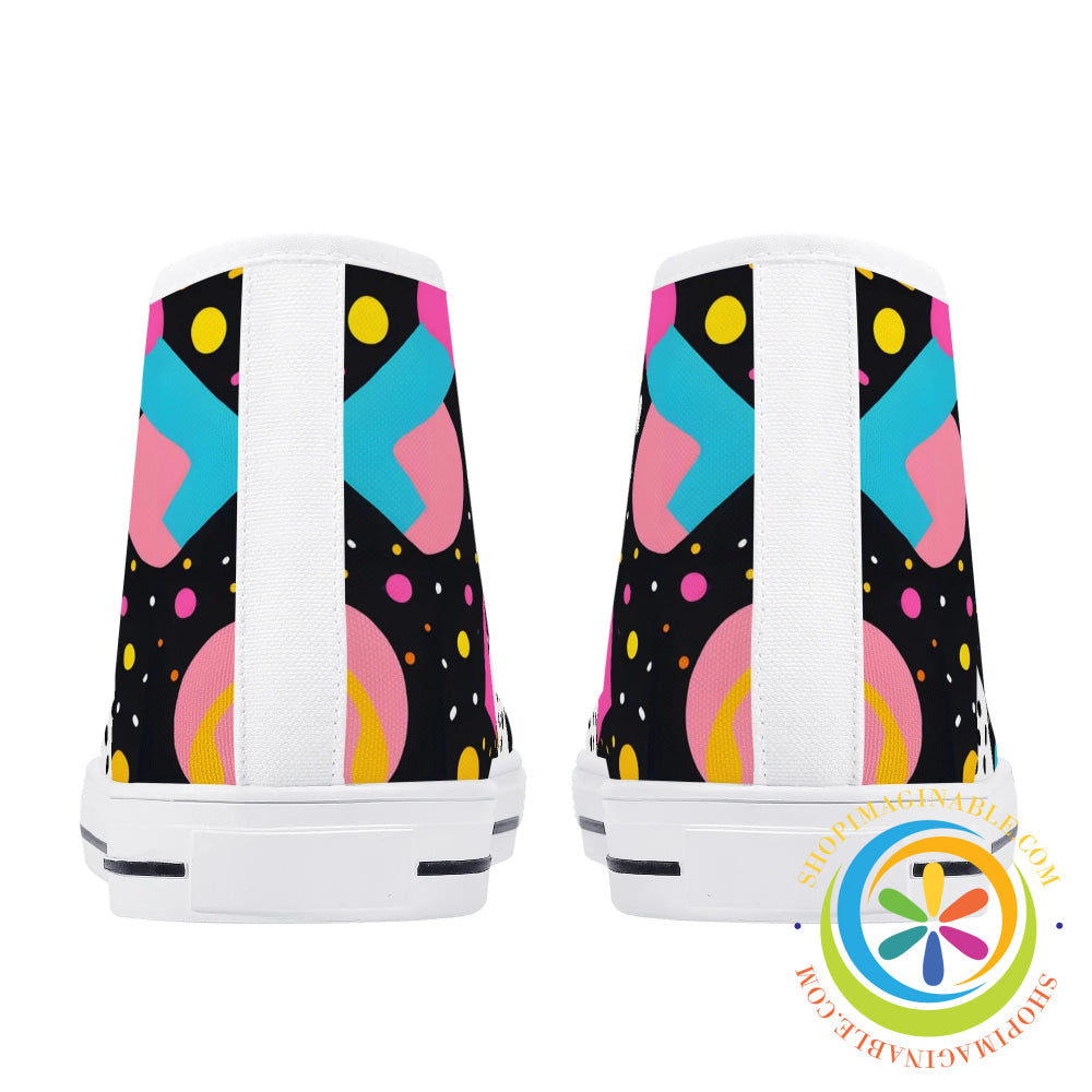 Funky Abstract Pop Ladies High Top Canvas Shoes