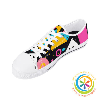 Funky Abstract Pop Ladies Low Top Canvas Shoes