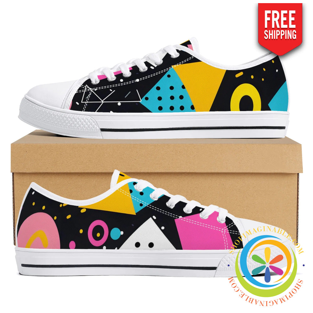 Funky Abstract Pop Ladies Low Top Canvas Shoes