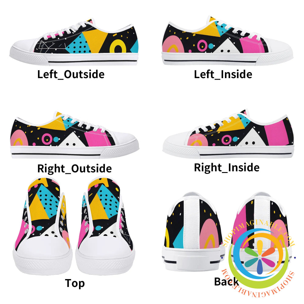 Funky Abstract Pop Ladies Low Top Canvas Shoes