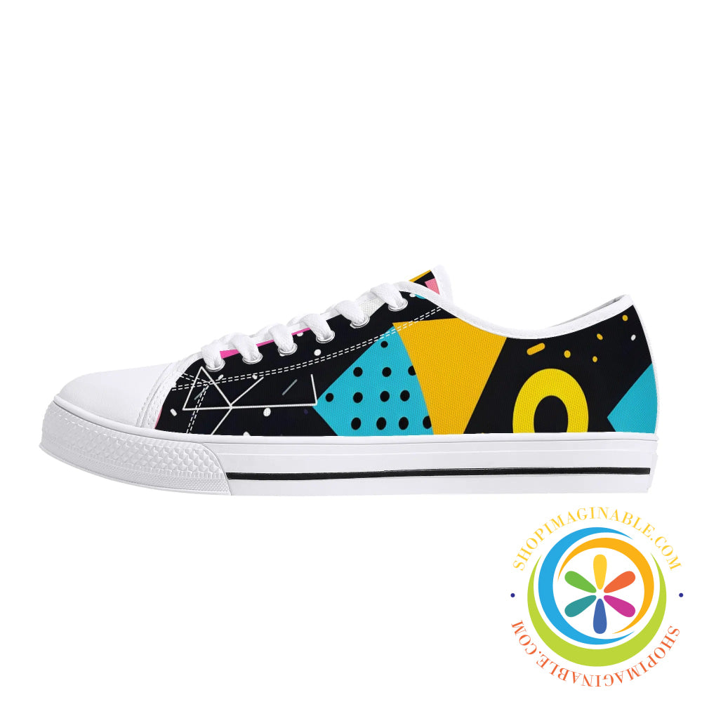 Funky Abstract Pop Ladies Low Top Canvas Shoes