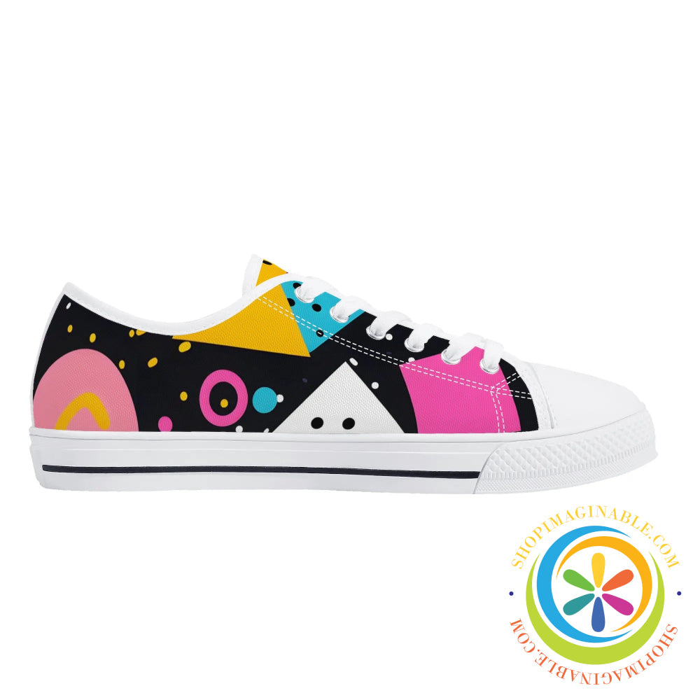 Funky Abstract Pop Ladies Low Top Canvas Shoes