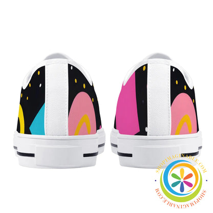 Funky Abstract Pop Ladies Low Top Canvas Shoes