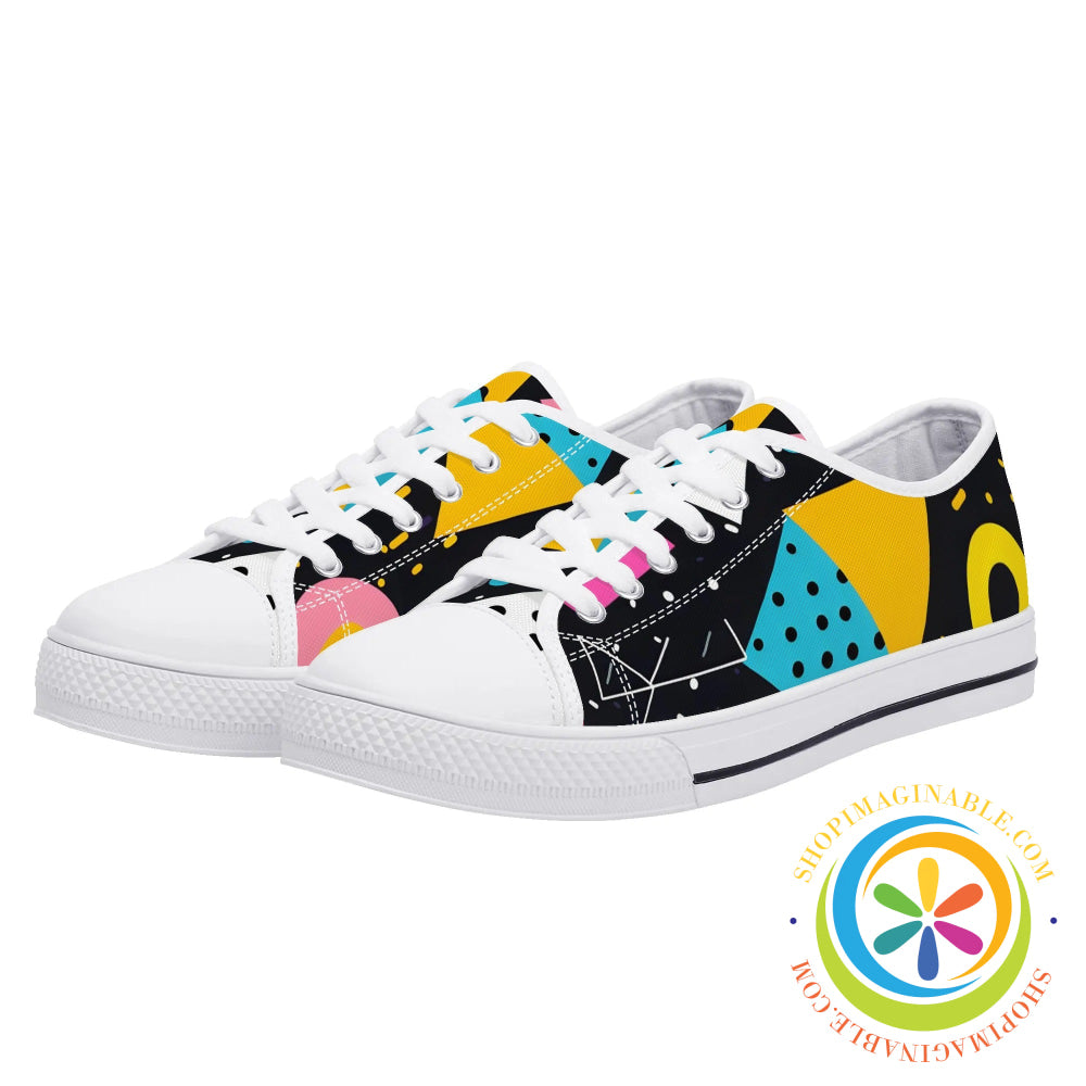 Funky Abstract Pop Ladies Low Top Canvas Shoes Us12 (Eu44)