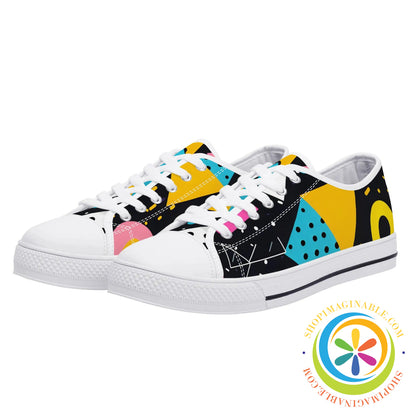 Funky Abstract Pop Ladies Low Top Canvas Shoes Us12 (Eu44)