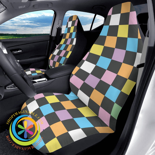 Funky Checkered Cloth Car Seat Covers