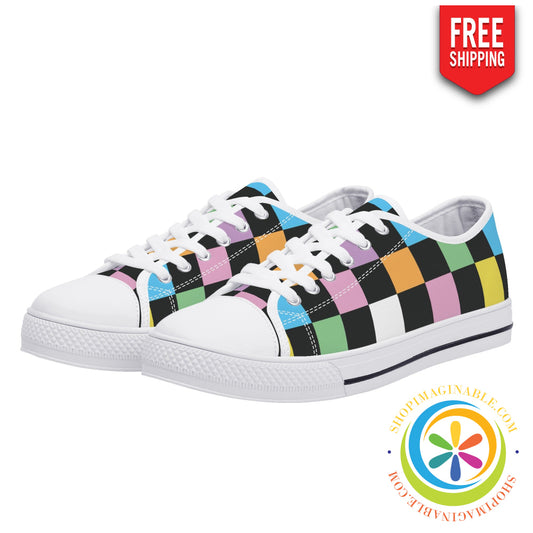 Funky Checkered Ladies Low Top Canvas Shoes Us12 (Eu44)