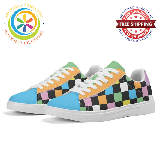 Funky Checkered Skateboard Shoes White / Us5.5 (Eu36)