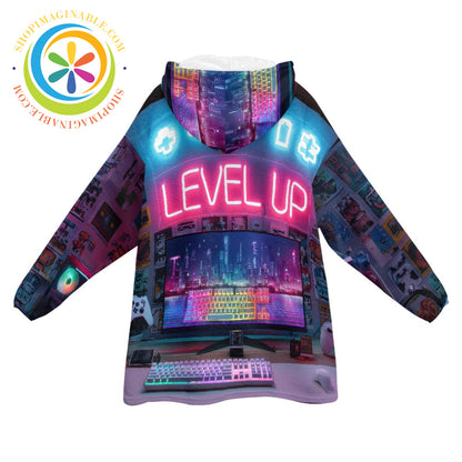 Gamer Level Up -Blanket Hoodie white / ONESIZE