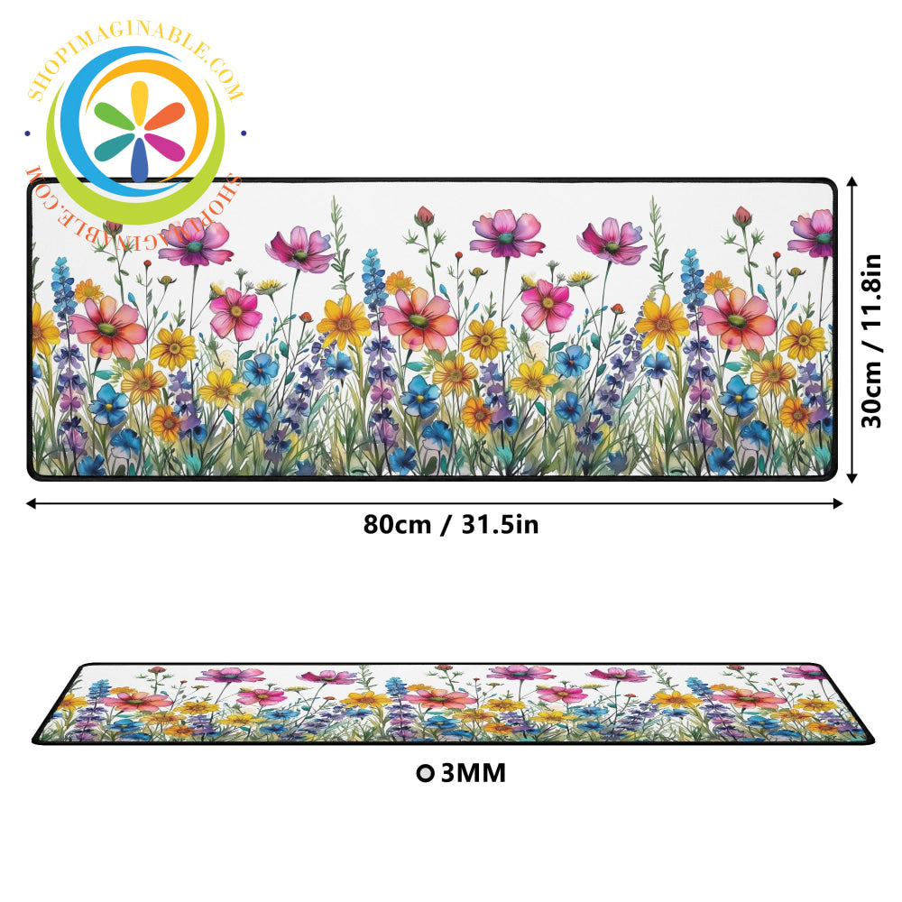 Garden Floral Large Gaming Mouse Pad