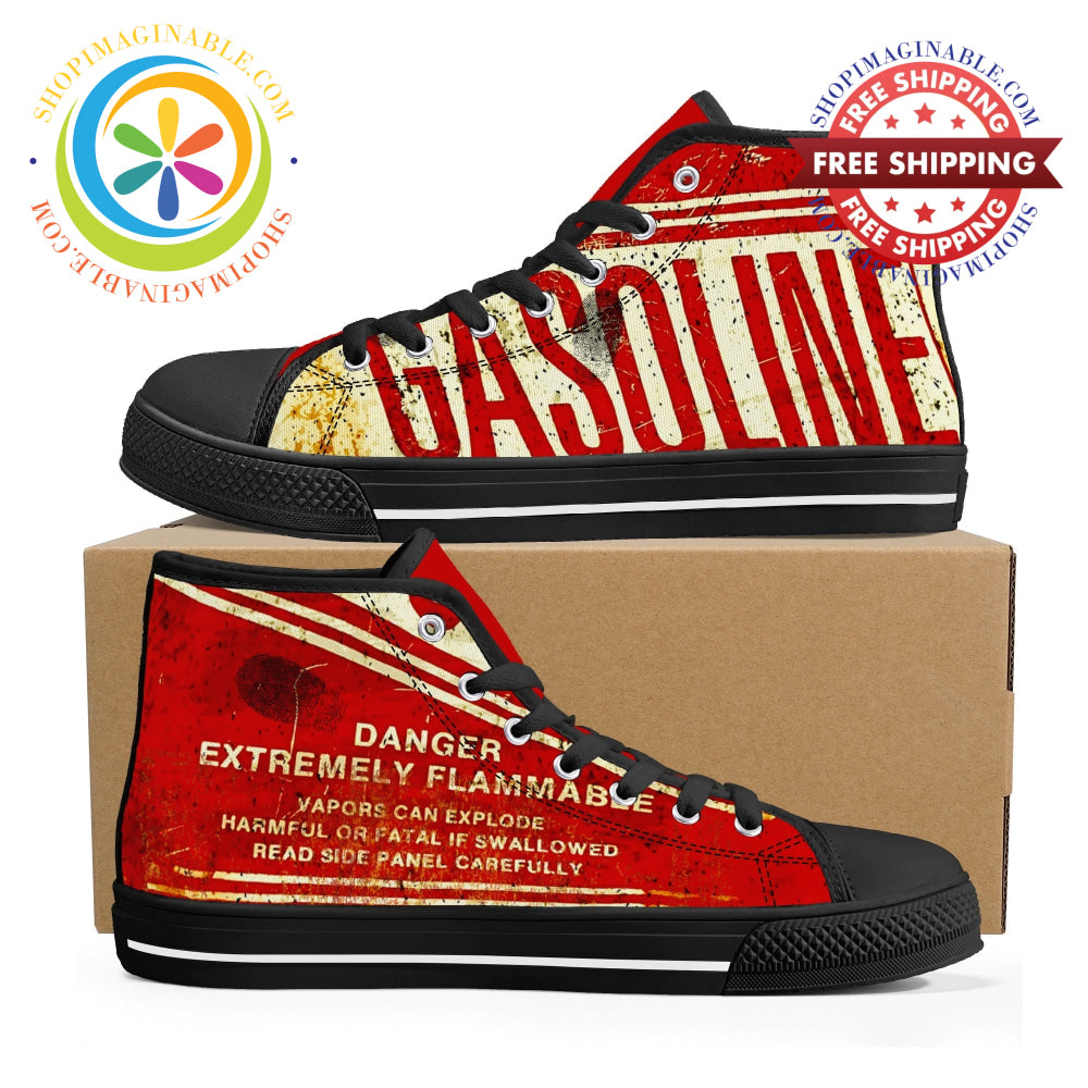 Gasoline High Top Canvas Shoes Black / Us11.5 (Eu43)