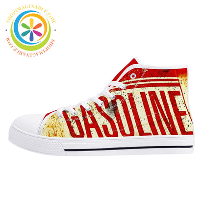 Gasoline High Top Canvas Shoes White / Us12 (Eu44)