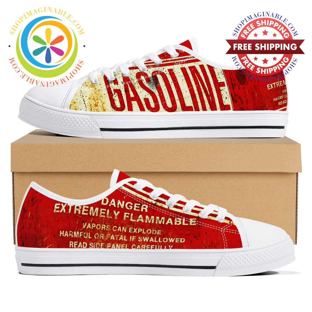 Gasoline Ladies Low Top Shoes White / Us12 (Eu44)