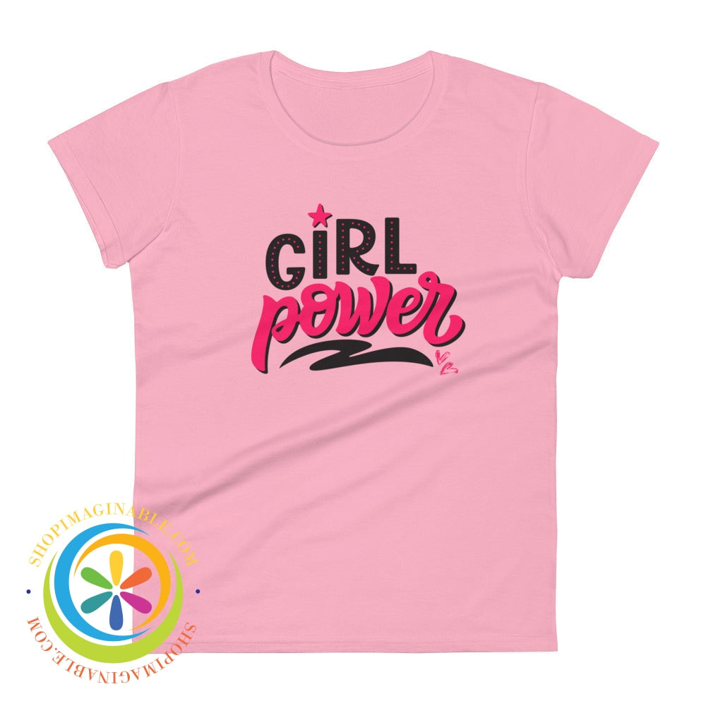 Girl Power Womens Short Sleeve T-Shirt Charity Pink / S T-Shirt