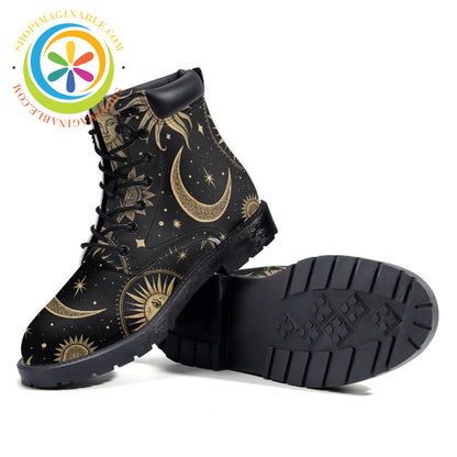 Golden Sun & Moon - Leather Martin Boots