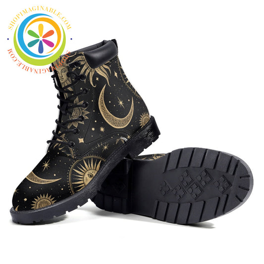 Golden Sun & Moon - Leather Martin Boots
