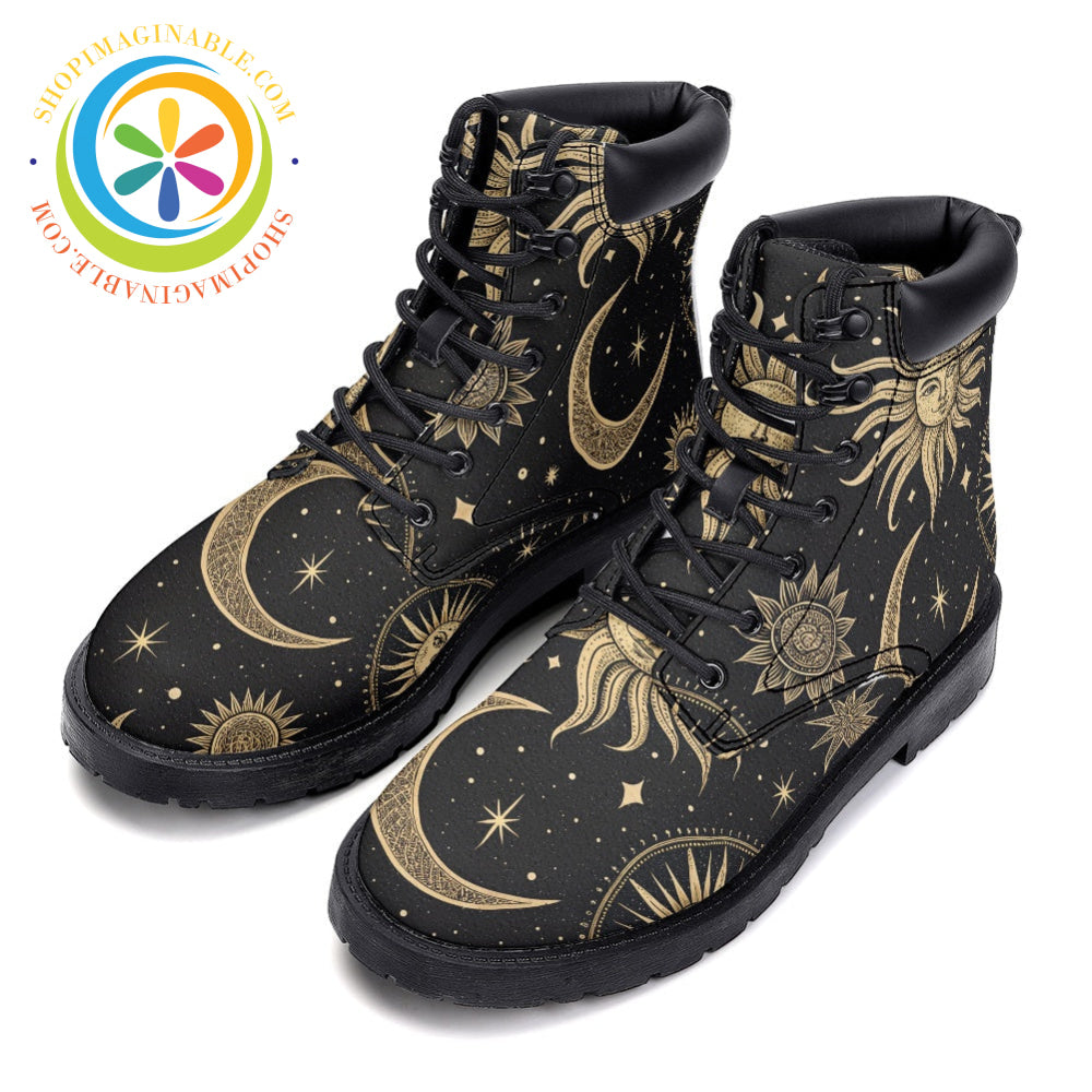 Golden Sun & Moon - Leather Martin Boots