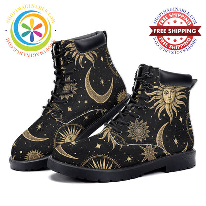 Golden Sun & Moon - Leather Martin Boots white / 36