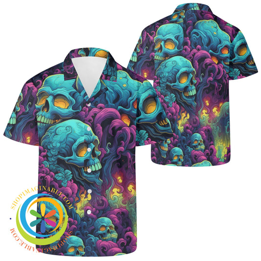 Gothic Skulls Melody Hawaiian Casual Shirt 2Xs
