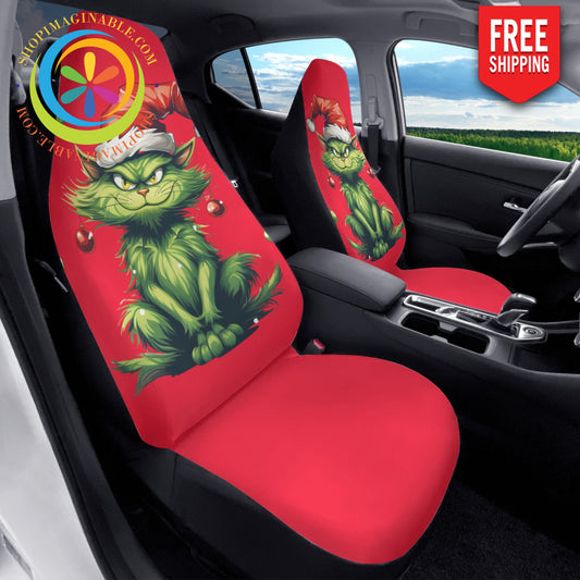 Grinchy Cat Car Seat Covers Cover