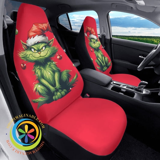 Grinchy Cat Car Seat Covers Cover