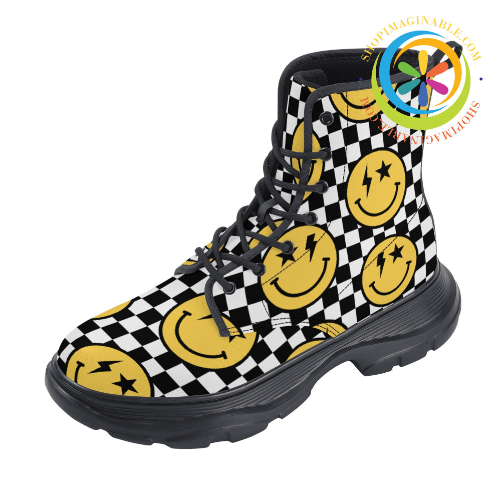 Groovy Happy Face Chunky Boots