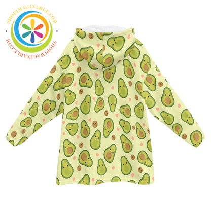 Happy Avocado - Blanket Hoodie white / ONESIZE