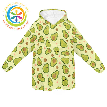 Happy Avocado - Blanket Hoodie white / ONESIZE