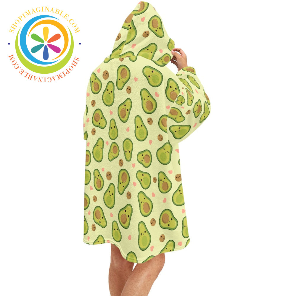 Happy Avocado - Blanket Hoodie white / ONESIZE