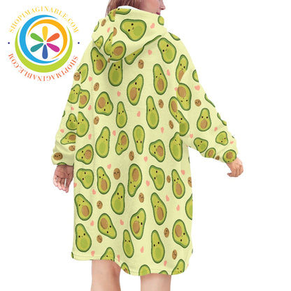 Happy Avocado - Blanket Hoodie white / ONESIZE