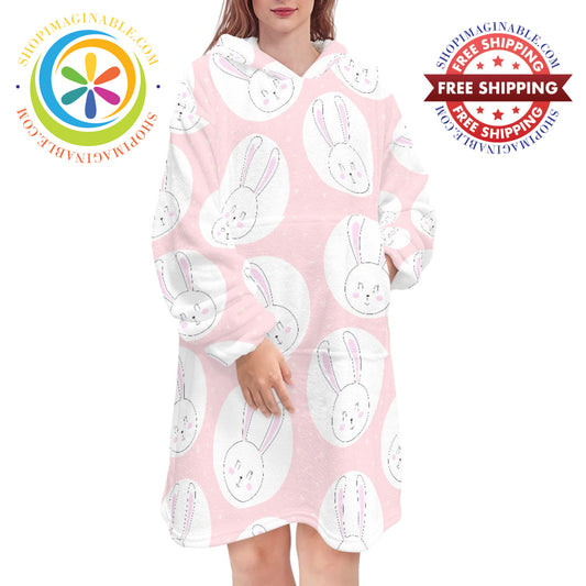 Happy Bunny - Blanket Hoodie white / ONESIZE Blanket Hoodie