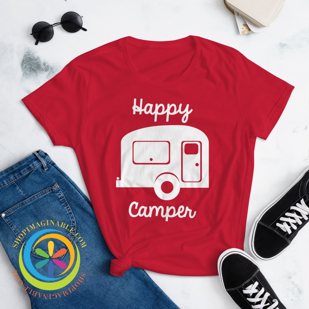 Happy Camper Ladies T-Shirt-ShopImaginable.com