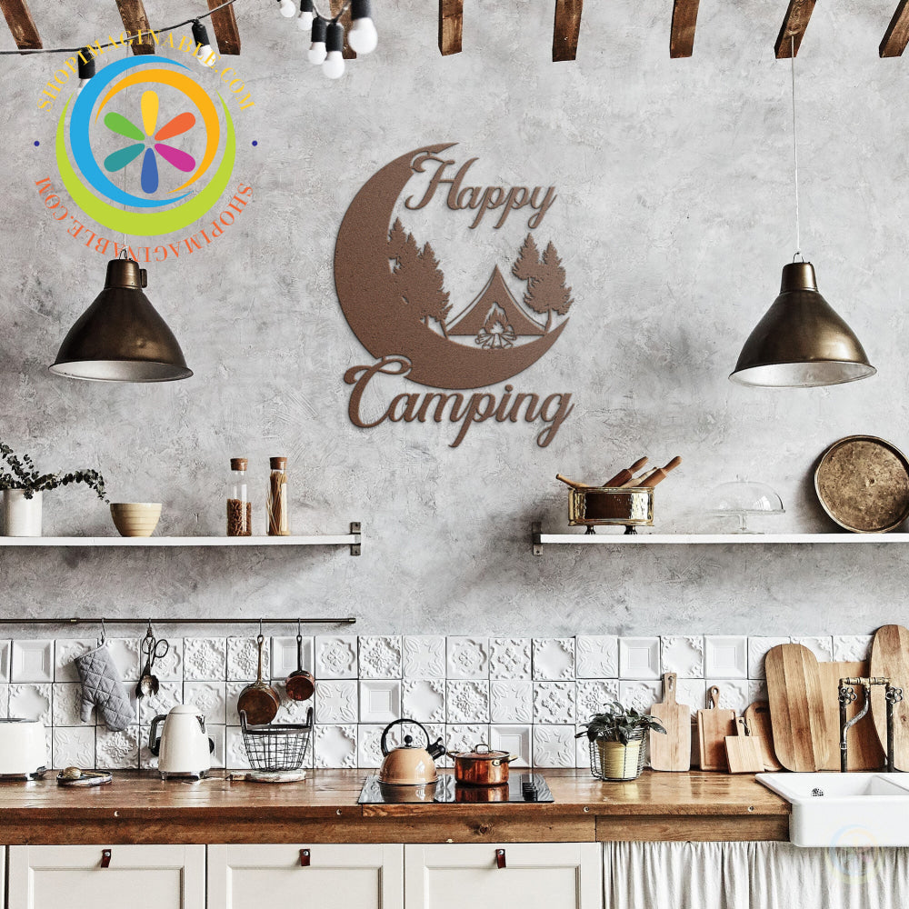Happy Camping Metal Art Sign-ShopImaginable.com