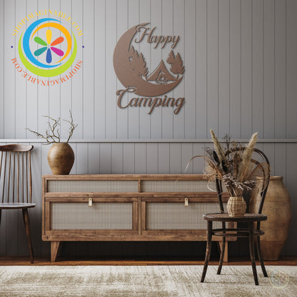 Happy Camping Metal Art Sign-ShopImaginable.com