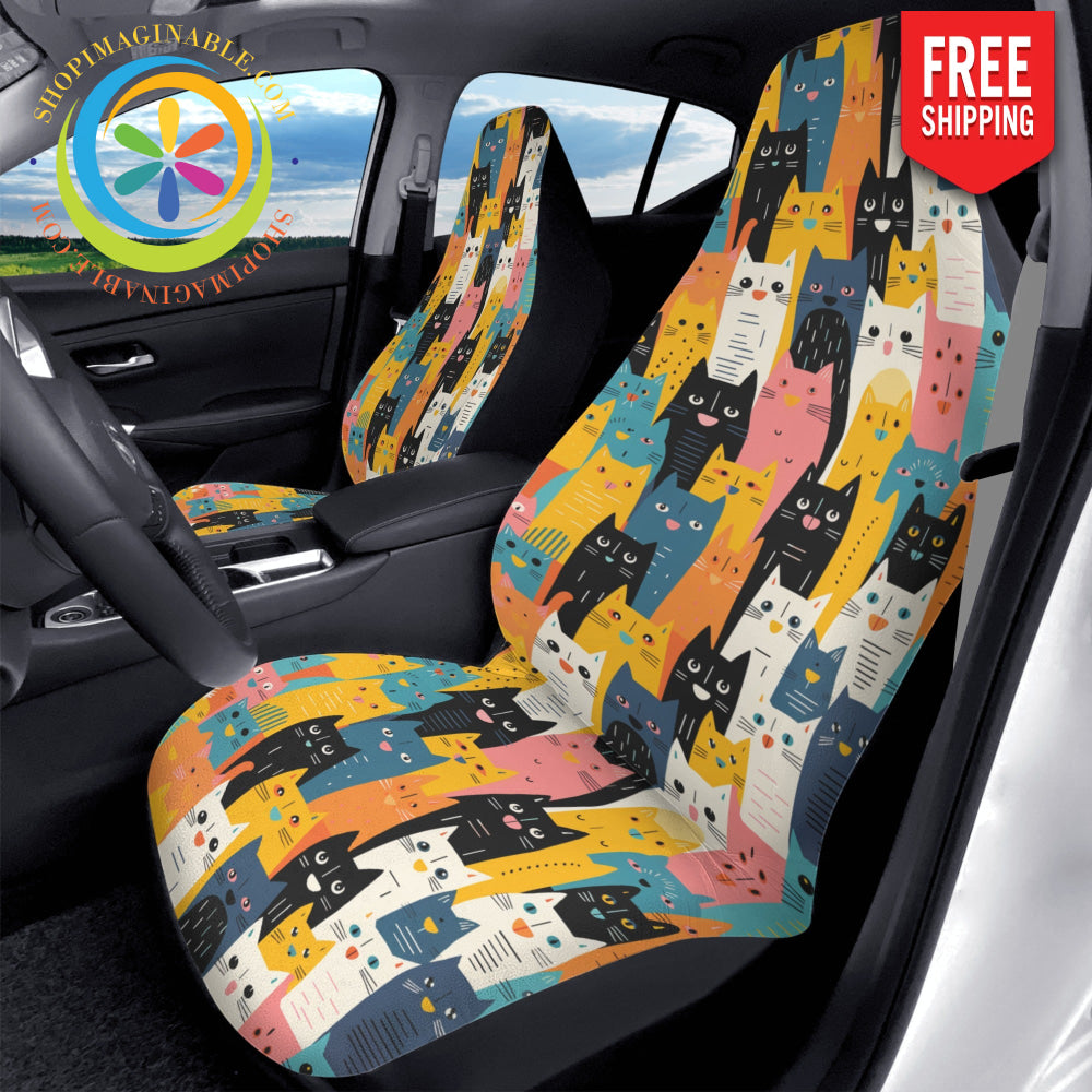 Happy Cats Cloth Car Seat Covers-ShopImaginable.com