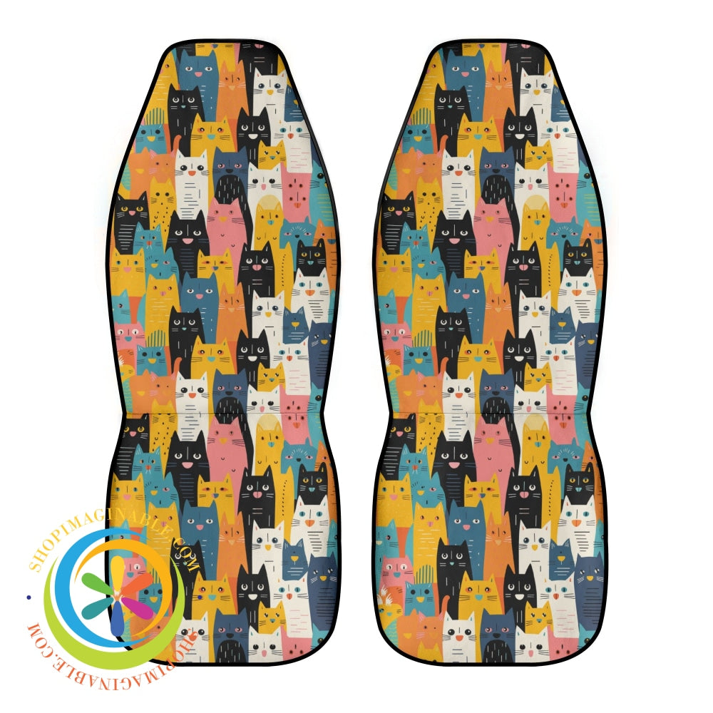 Happy Cats Cloth Car Seat Covers-ShopImaginable.com