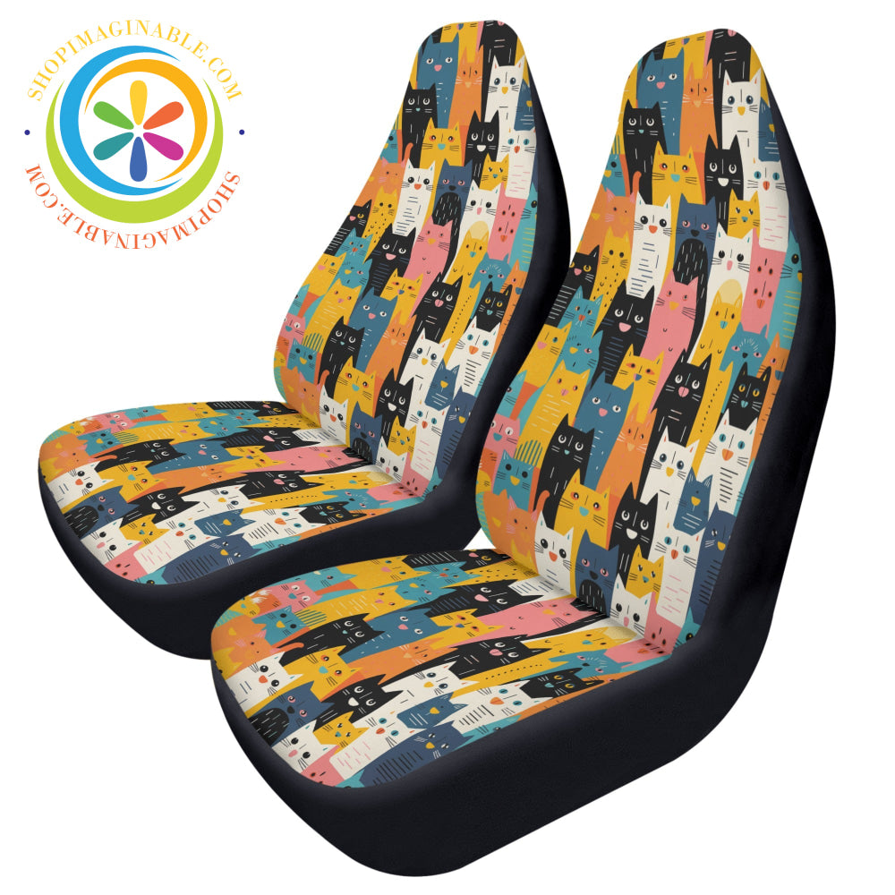 Happy Cats Cloth Car Seat Covers-ShopImaginable.com