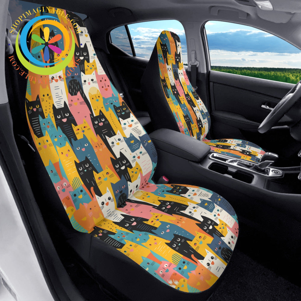 Happy Cats Cloth Car Seat Covers-ShopImaginable.com