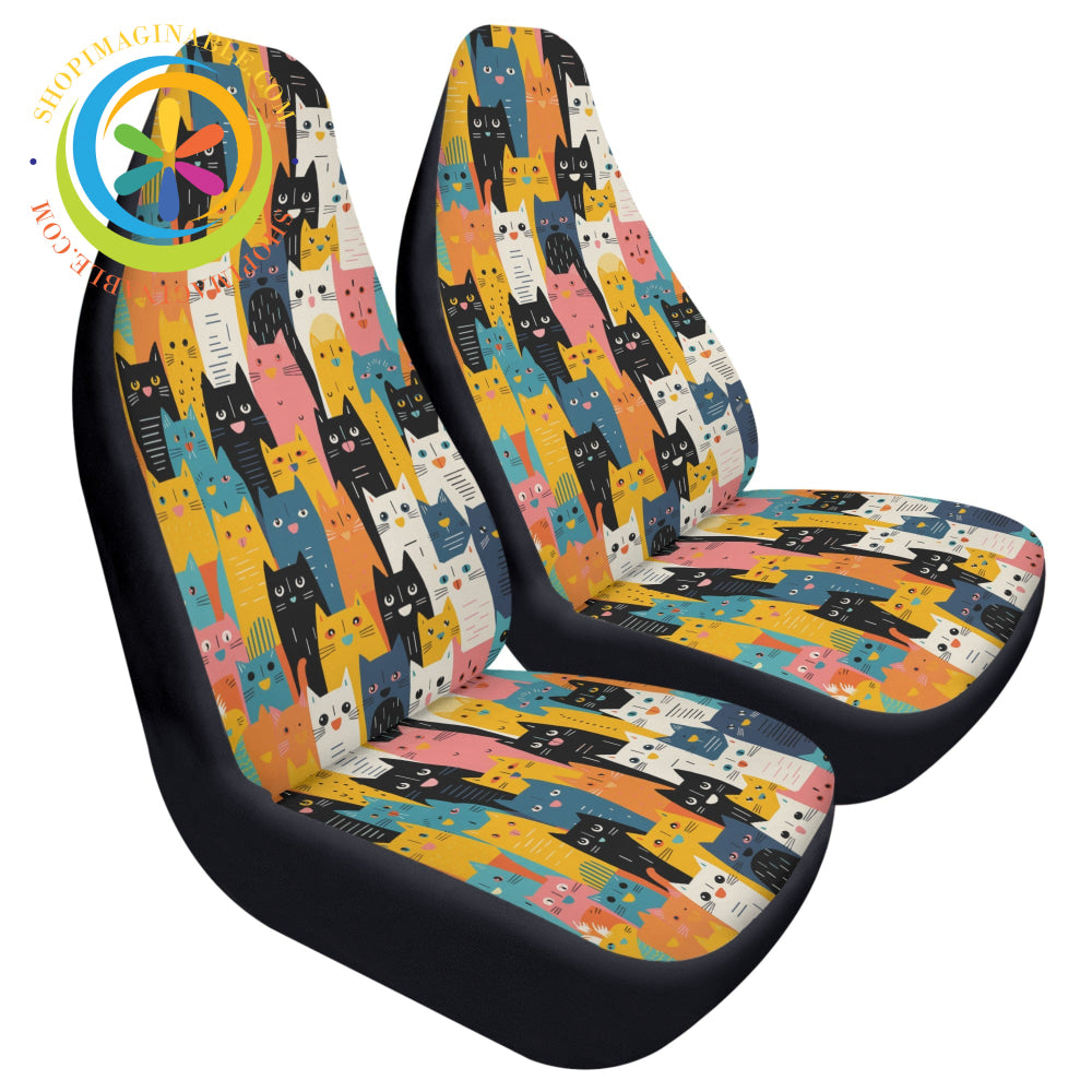 Happy Cats Cloth Car Seat Covers-ShopImaginable.com