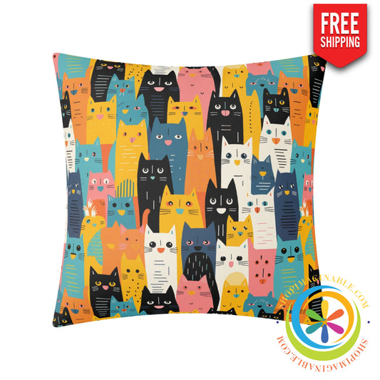 Happy Cats Pillow Cover