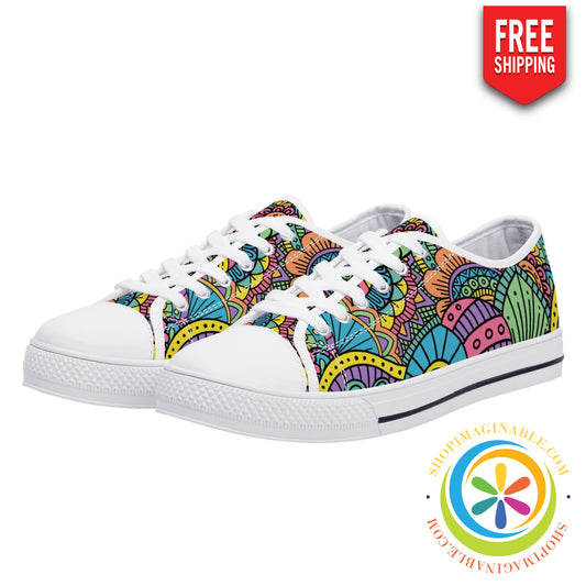 Happy Doodle Ladies Low Top Canvas Shoes Us12 (Eu44)